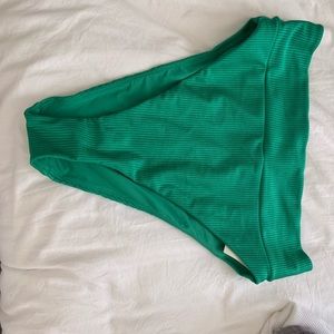 NWT Aerie Ribbed Shine High Waisted Bikini Bottom